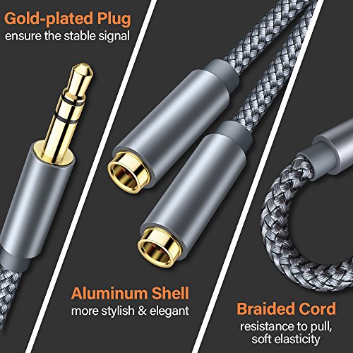 Headphone Splitter, oldboytech 3.5mm Stereo Audio Splitter [2Pack,Hi