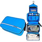 Travel Hanging Toiletry Bag Business Toiletries Bag for Men Shaving Kit Waterproof Compact Travel Cosmetic Pouch Case for Women Blue