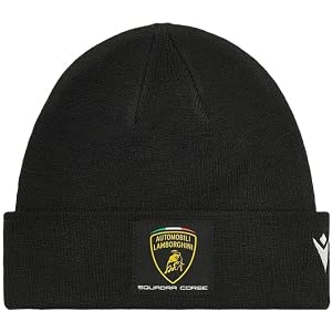 Macron Automobili Lamborghini Squadra Corse Cuff Beanie - Black
