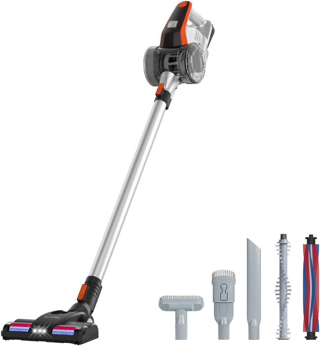 Paxcess Cordless Stick Vacuum Cleaners, 2 in 1 Rechargeable Handheld Vacuum with Powerful Suction, HEPA Filter, LED Brush Upright Vacuum Cleaner for Floor/Carpet/Pet Hair