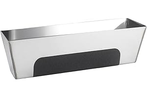 10/12/14" Stainless Steel Mud Pan,Anti-Slip Base,Sheared Sides to Clean Knives, Hold Joint Compound, Drywall and Plaster (10"