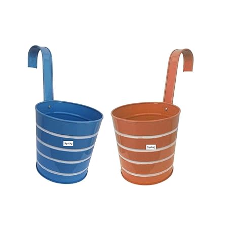 Kraftsplanet Garden or Bolcony Decor Set of Railing PanteHandle Planter Container Set.