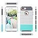 ULAK iPhone 7 Plus Case, Slim Dual Layer Protection Scratch Resistant Hard Back Cover Shock Absorbent TPU Bumper Case for Apple iPhone 7 Plus 5.5 inch,Minimal Mint Stripes+Grey
