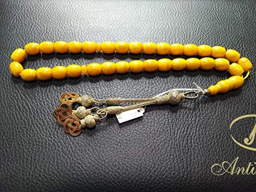 Royal Amber Limited Edition Unique Prayer Beads with Handmade Silver