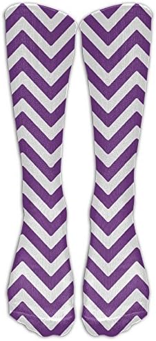 Pingew Thigh High Socks Simple Wave Stripe Work Athletic Cool Crew Long Knee High Stockings For Teens &amp; Women