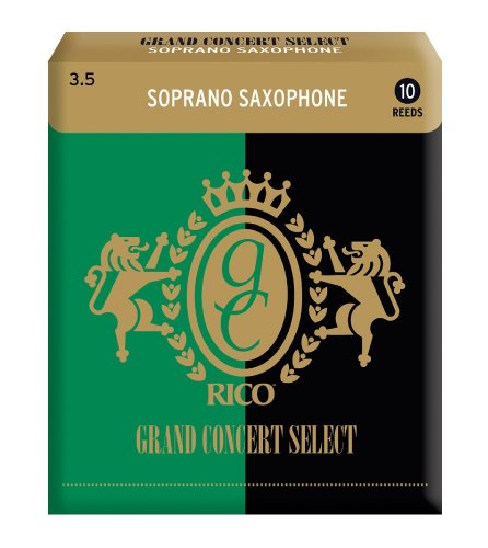 Rico Grand Concert Select Soprano Sax Reeds, Strength 3.5, 10-pack
