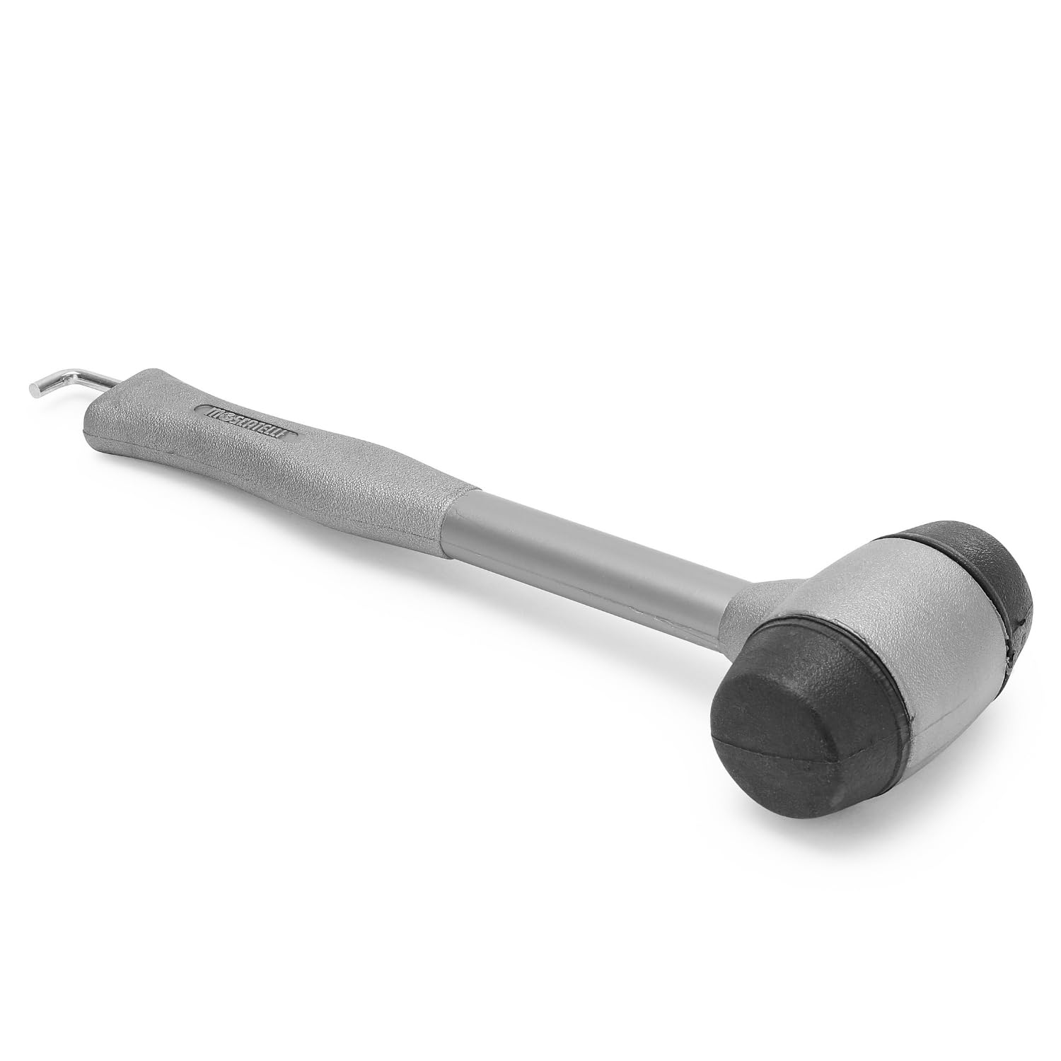 MOSCATELLI Multi-Purpose Camping Hammer, Robust and Ergonomic Mallet Hammer with Hook for Removing Pegs – Grey