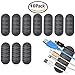 Adywe Black 5 Channels Desktop Adhesive Cable Clips Holders (10 pack),Cable Organizer and Cord Management for Your Wires, Desktop & Computer, Electrical, Charging or Mouse,Usb Cord