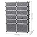 LANGRIA 12-Cube DIY Shoe Rack Modular Organizer Plastic Cabinet 6 Tier Shelving Bookcase Cabinet Closet Black (12 - Regular Cube)