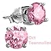 Feramox Sterling Silver Round Cubic Zirconia Studs Birthstone Stud Earrings for Women October