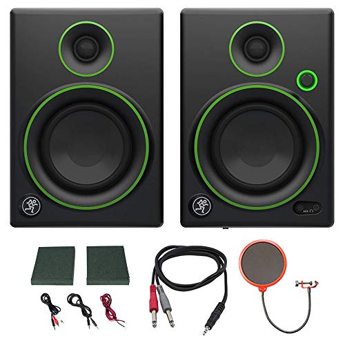 Mackie CR4 Creative Reference Multimedia Monitor (Pair) w/Pro DJ Bundle Includes, 3-feet 1/8