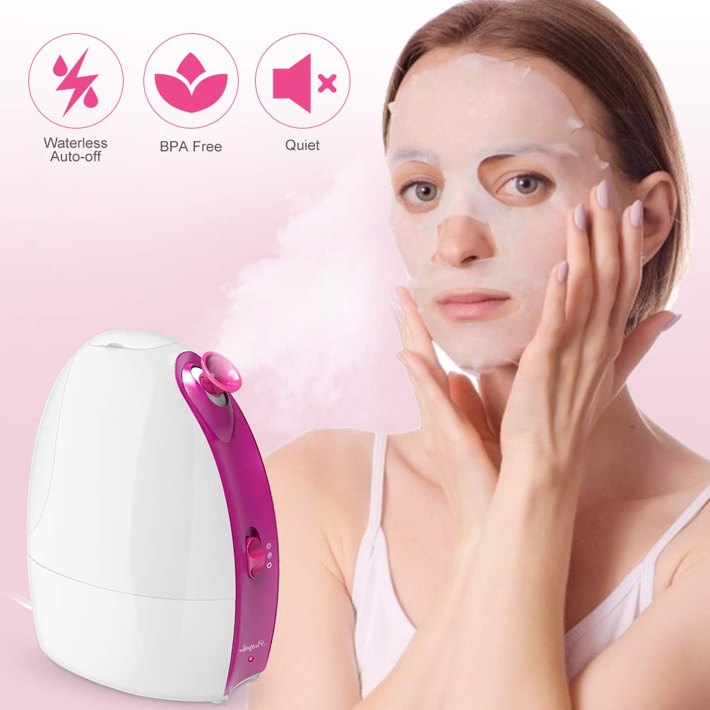 Facial Steamer,Nano Ionic Facial Steamer Professional Home Facial with Hot and Cold Mist Humidifier, Portable SPA Face Steamer Skin Cares Deep Cleanse[25 Min Hot Steam &60 Min Cold Steam Time]: Beauty