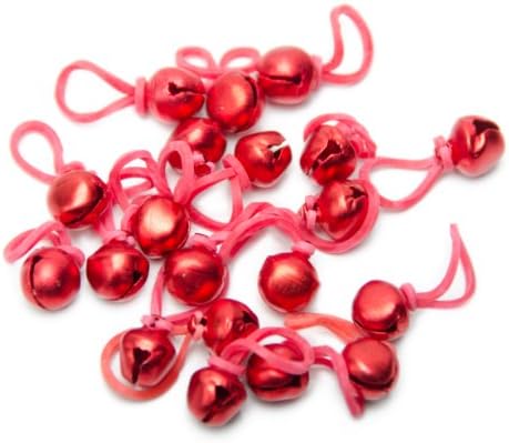 U-b Charmed Red Christmas Jingle Bell Charms, Compatible with All Rubber Band Bracelets-(10 Charms)