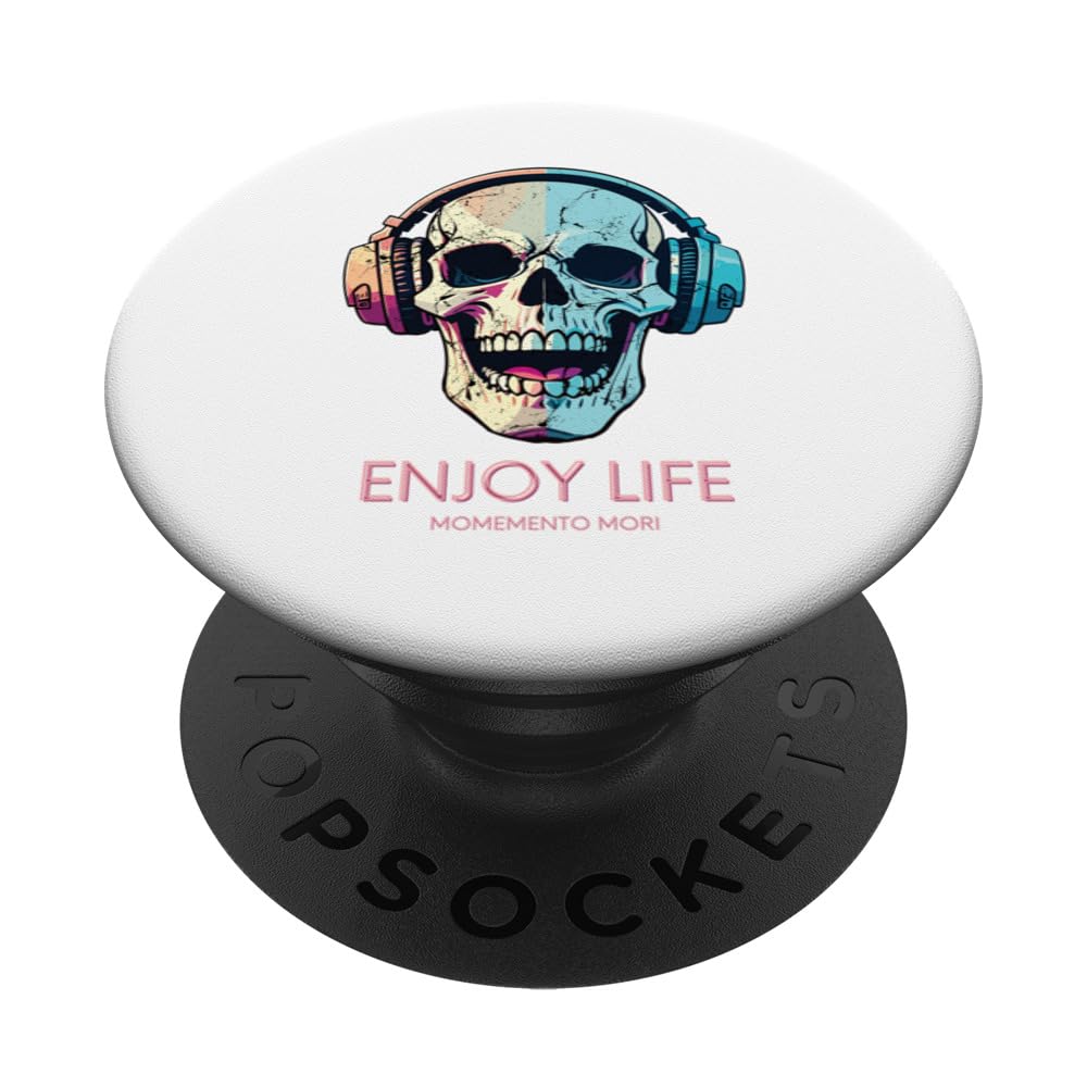 Skeleton, Enjoy Life, Memento Mori, Latin, Punk, Rock, scull PopSockets Swappable PopGrip