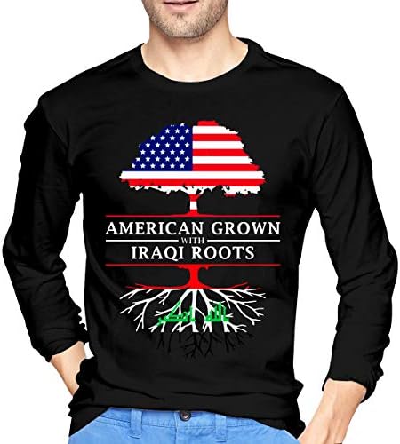 PROUDAD American Grown with Iraqi Roots Men's Long-Sleeve Cotton T-Shirt