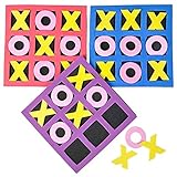 Rhode Island Novelty 5 Inch x 5 Inch Kids Foam Tic Tac Toe Pack of 24
