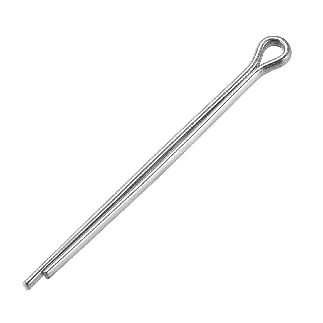 sourcing map Split Cotter Pin - 2.5mm x 40mm 304 Stainless Steel 2-Prongs Silver Tone Fastener Clip Key 60Pcs