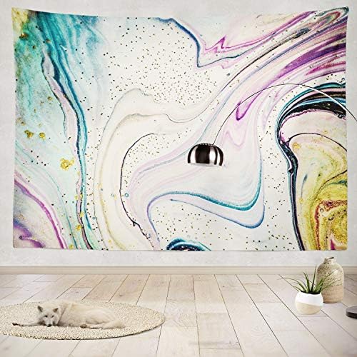 Soopat Golden Fluid Tapestry Polyester Fabric Gold Marble Modern Art Fluid Golden Liquid Natural Luxury Powder Wall Hanging Tapestry Decorations for Bedroom Living Room Dorm 80X60 inch