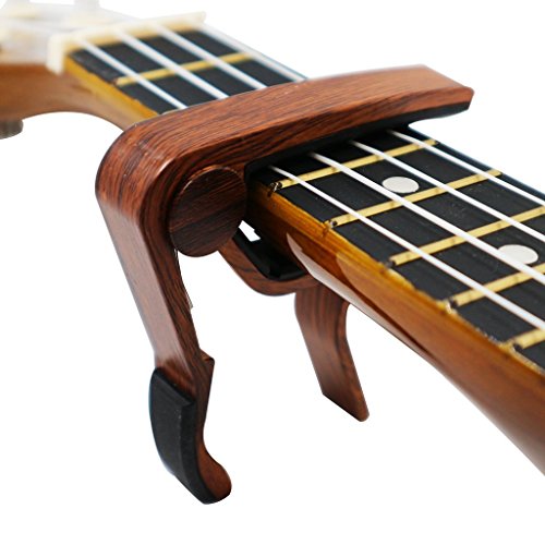 Muse Musical Wooden Color Guitar Capo for Acoustic Guitar,Electric Guitar,Bass,Ukulele(Rosewood Color) - Thumbnail 5