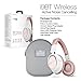 Naztech i9 Bluetooth Wireless Active Noise Cancelling Headphones with Memory Foam Earpads & High-definition Sound for Home / Office / TV + Travel Case & Airplane Adapter [Rose Gold] -13797