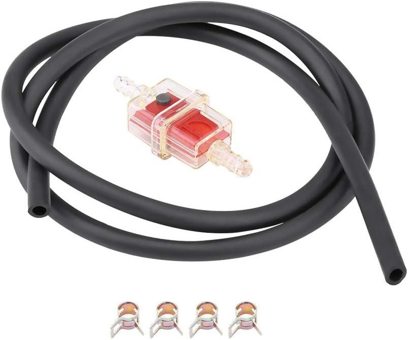 Magnetic Fuel Filter square, 6mm 1/4 inch Motorcycle Fuel Filter Gas Line Clamp Set Hose Kit