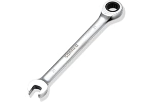 SORAKO 21mm Ratcheting Combination Wrench, Chrome Vanadium Steel Gear Wrench, Industrial Grade Cr-V Steel Gear Spanner, Household Garage Tools(Metric)