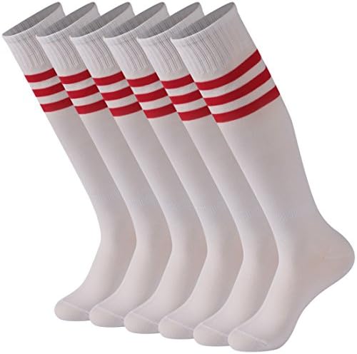 Striped Tube Socks, Calbom Unisex Knee High Soccer Football Volleyball Baseball Cheerleading Team Socks 2/6/10 Pairs