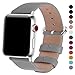 Fullmosa Leather Bands Compatible with Apple Watch Band 42mm 41mm 40mm 38mm for Women Men, Top Grain Genuine Leather Strap for iWatch Series 11/10/9/8/7/6/5/4/3/2/1,SE3/2/1, Grey/Silver