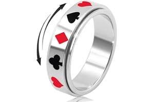 MHWTTY Fidget Toys Adults Anxiety Ring for Women:Titanium Stainless Steel Fidget Spinner Ring Metal Fidget Toys Anxiety Relieving Fidget Ring Men