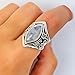 WensLTD_ 1PC Boho Jewelry Silver Natural Gemstone Marquise Moonstone Personalized Ring