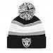 OTS NFL Oakland Raiders Men's Rush Down Cuff Knit Cap with Pom, Team Color, One Size