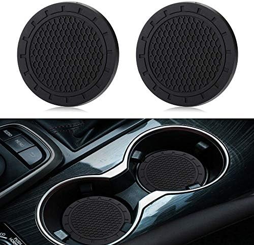 SOONDAR 2PCS Universal Cup Holder Coasters Bling Car Interior Accessories 2.75 inch Silicone Anti Slip Car Coasters (Blank)