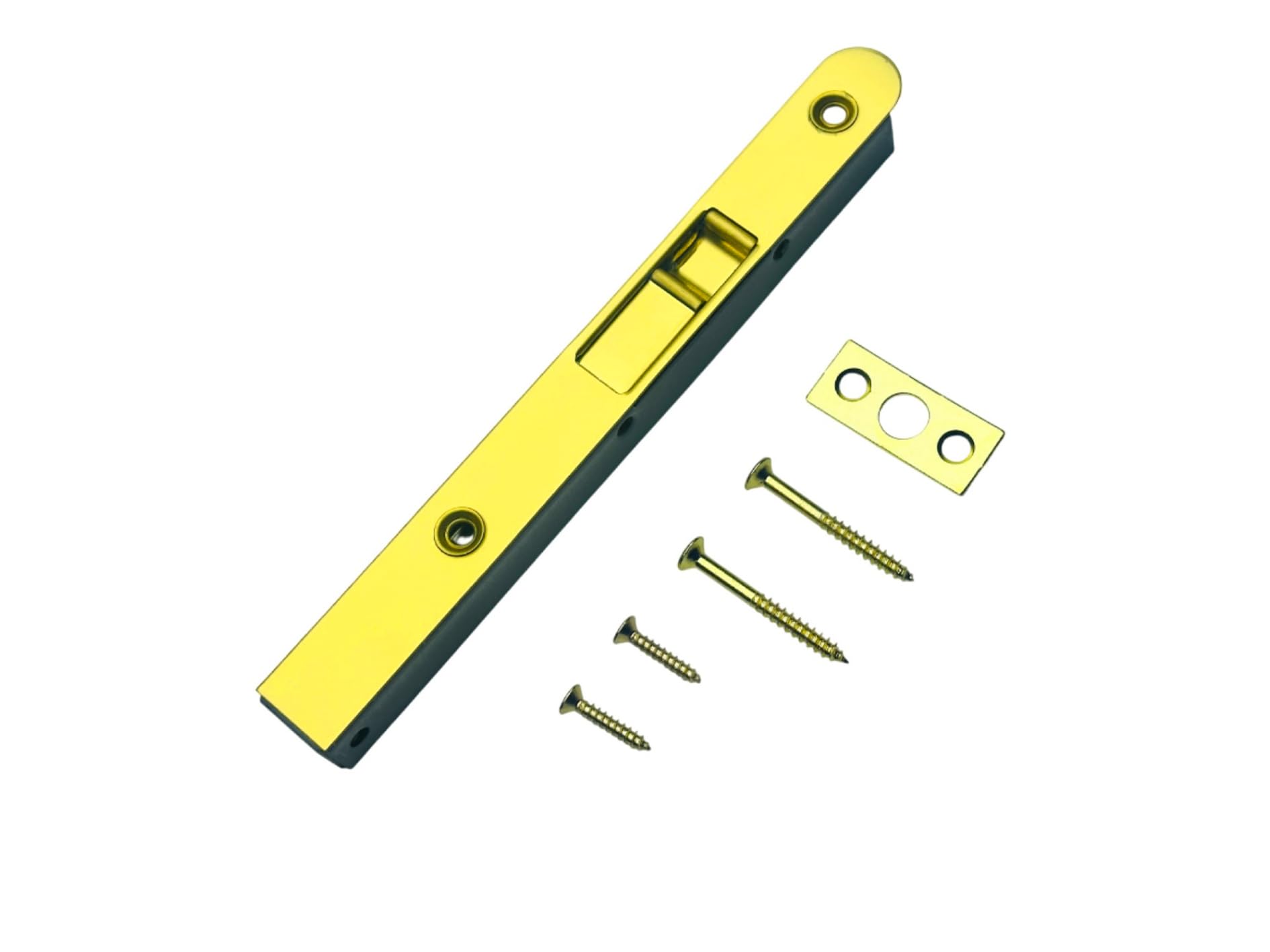 QCAA Flush Bolt, 7", Brass, Solid Brass Face Plate, 1 Pack