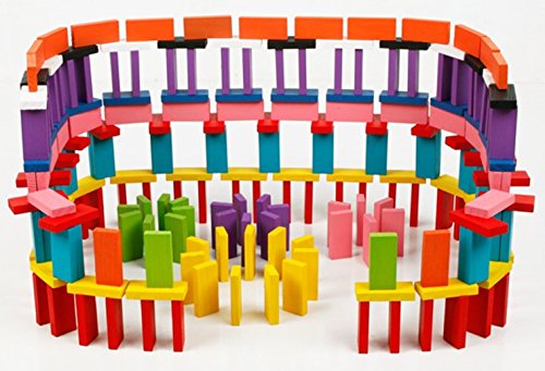 image for BlueSnail 10 Colors Authentic Standard Basswood Wooden Domino Blocks S