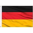 AhfuLife German Flag 3 x 5 Ft, Large Germany Flag for Outside - Double Side with Brass Eyelets for Olympic Party Decorations, Oktoberfest Bar Garden Street Decoration Indoor Outdoor