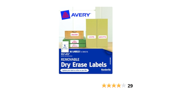 Amazon.com : Avery Removable Avery Dry Erase Labels, 1.25 x ...