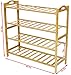 ALLMILL 100% Natural Bamboo 4-Tier Shoe Rack Entryway Shoe Shelf Storage Organizer (4-Tier)