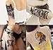 Dalin 4 Sheets Temporary Tattoos, Blue Owl, Cat, Fox Fake Tattoos for Women Men