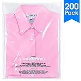 Spartan Industrial || 200 Count - 11" X 14" Self Seal Clear Poly Bags with Suffocation Warning for Packaging, T Shirts & FBA (More Sizes Available) - Permanent Adhesive