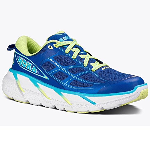 HOKA ONE ONE Women's Clifton 2 Running Shoe True Blue/Sunny Lime Size 7 M US