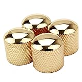 Surfing Electric Guitar Bass Volume Tone Control Dome Knobs Gold Pack of 4