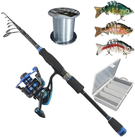 Himenlens B30 Beginner Leisure Spinning Fishing Rod and Reel Combos Telescopic Fishing Rod with Reel Combo Saltwater Freshwater Kit