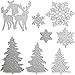 Pangda 8 Pieces Christmas Metallic Cutting Dies Embossing Dies Stencil, Include Snowflake, Christmas Tree and Reindeer Metal Mould for DIY Crafts