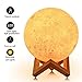 LOFTEK 7.1-inch 3D Moon Lamp, Cool Mood Lamp with Stand, Touch Control Night Light for Kids, 5V USB Fast Charging, Perfect Choice for Kids Lover Birthday Gifts (Warm and Cold Light)
