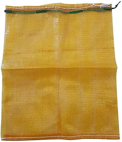 Forest Master 25 Yellow Polypropylene Mesh Drawstring Bags Fruit Firewood