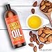 Aria Starr Sweet Almond Oil For Massage, Hair, Dry Skin, Body, Hair Food, Bath (16oz) Natural Carrier Oil For Essential Oils, Stretch Marks, Facial Cleansing Makeup Remover, Moisturizer