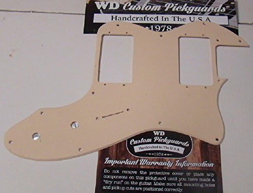 Telecaster Thinline Replacement Pickguard for Two Fender Wide Range Humbuckers - Solid Cream