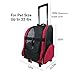 HARBO Pet Travel Carrier Rolling Backpack for Dogs Cats Small Animals Airline Travel Tote (Red)