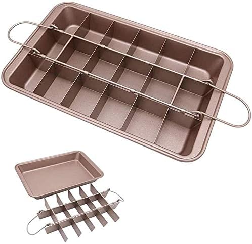 NANAO Brownie Pan with Dividers, 18 Pre-slicer Non Stick Brownie