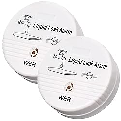 WER Water Leak Alarm Sensor, Battery Operated Leak